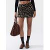 imageEXLURA Womens Leopard Print Mini Skirt High Waist Sexy Cheetah Skirts Trendy Pencil Bodycon Short Skirts Concert Outfit 2025Black Leopard