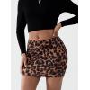 imageEXLURA Womens Leopard Print Mini Skirt High Waist Sexy Cheetah Skirts Trendy Pencil Bodycon Short Skirts Concert Outfit 2025Brown Leopard