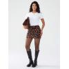 imageEXLURA Womens Leopard Print Mini Skirt High Waist Sexy Cheetah Skirts Trendy Pencil Bodycon Short Skirts Concert Outfit 2025Brown Leopard