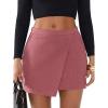 imageEXLURA Womens Corduroy Pencil Skirt High Waisted Elastic Basic Casual Mini Skirts with Pockets 2025 Fall Trendy OutfitsPink Purple