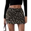 imageEXLURA Womens Leopard Print Mini Skirt High Waist Sexy Cheetah Skirts Trendy Pencil Bodycon Short Skirts Concert Outfit 2025Black Leopard