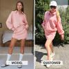 imageEXLURA Women 2 Piece Outfits Fall Airport Polo Sweatshirt Skirt Set Skort Workout Sweatsuits Matching Travel Lounge Sets 2025Pink