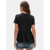 imageEXLURA Womens Summer Crop Babydoll Peplum Tops Cute V Neck Short Sleeve Business Casual Trendy T Shirts Beach Vacation 2025Black
