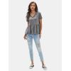 imageEXLURA Womens Summer Crop Babydoll Peplum Tops Cute V Neck Short Sleeve Business Casual Trendy T Shirts Beach Vacation 2025Grey