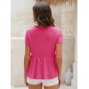 imageEXLURA Womens Summer Crop Babydoll Peplum Tops Cute V Neck Short Sleeve Business Casual Trendy T Shirts Beach Vacation 2025Hot Pink