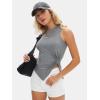 imageEXLURA Womens Summer Sleeveless High Neck Tank Tops Sexy Twist Knot Asymmetrical Hem Shirts Going Out Top 2025Grey