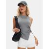 imageEXLURA Womens Summer Sleeveless High Neck Tank Tops Sexy Twist Knot Asymmetrical Hem Shirts Going Out Top 2025Grey