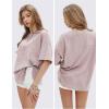 imageEXLURA Womens Summer Oversized T Shirts Beach Vacation Outfits 2025 Loose Workout Short Sleeve Tops Y2K Casual Basic TeeGrey Pink