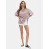 imageEXLURA Womens Summer Oversized T Shirts Beach Vacation Outfits 2025 Loose Workout Short Sleeve Tops Y2K Casual Basic TeeGrey Pink