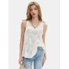 imageEXLURA Womens Summer Sleeveless Scoop Neck Knit Sweater Vest Crochet Hollow Out Tank Tops Beach Vacation 2025