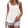 imageEXLURA Womens Summer Sleeveless Scoop Neck Knit Sweater Vest Crochet Hollow Out Tank Tops Beach Vacation 2025