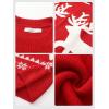 imageEXLURA Patterns Reindeer Ugly Christmas Crew Neck Long Sleeve Sweater Jumper Pullover Knitted Printed TopsElk Red