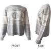 imageEXLURA Patterns Reindeer Ugly Christmas Crew Neck Long Sleeve Sweater Jumper Pullover Knitted Printed TopsGrey