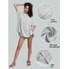 imageEXLURA Womens Short Sleeve Summer Tops Casual Loose Maternity Babydoll Peplum Tops Oversized Shirts Tunic 2025Light Grey