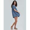 imageEXLURA Womens Short Sleeve Summer Tops Casual Loose Maternity Babydoll Peplum Tops Oversized Shirts Tunic 2025Navy Blue