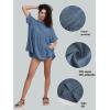 imageEXLURA Womens Short Sleeve Summer Tops Casual Loose Maternity Babydoll Peplum Tops Oversized Shirts Tunic 2025Navy Blue