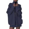 imageEXLURA Women 2 Piece Skirt Sets Airport Outfits Zip Up Sweatshirt Matching Skorts Tennis Sweatsuits Travel Tracksuit 2026Dark Blue