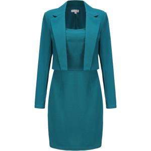 imageEXLURA Womens Professional Business Lightweight Blazer Dress Suit Sets 2 Piece Work Office Fashion OutfitsBlue