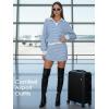image:imageEXLURA Womens Two Piece Sets Cotton Striped Sweatshirt Matching Skirt Skort Tennis Vacation Cruise Outfits Travel Set 2026Blue White