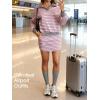 image:imageEXLURA Womens Two Piece Sets Cotton Striped Sweatshirt Matching Skirt Skort Tennis Vacation Cruise Outfits Travel Set 2026Grey Pink