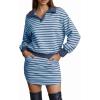 image:imageEXLURA Womens Two Piece Sets Cotton Striped Sweatshirt Matching Skirt Skort Tennis Vacation Cruise Outfits Travel Set 2026Dark Blue