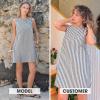 image:imageEXLURA Women Summer 100 Cotton Faux Linen Dresses Sleeveless Striped ALine Mini Sundress Beach Vacation Dress with PocketsBlack Stripe