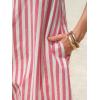 image:imageEXLURA Women Summer 100 Cotton Faux Linen Dresses Sleeveless Striped ALine Mini Sundress Beach Vacation Dress with PocketsRed Stripe