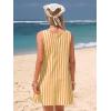 image:imageEXLURA Women Summer 100 Cotton Faux Linen Dresses Sleeveless Striped ALine Mini Sundress Beach Vacation Dress with PocketsYellow Stripe
