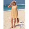 image:imageEXLURA Women Summer 100 Cotton Faux Linen Dresses Sleeveless Striped ALine Mini Sundress Beach Vacation Dress with PocketsYellow Stripe