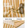 image:imageEXLURA Women Summer 100 Cotton Faux Linen Dresses Sleeveless Striped ALine Mini Sundress Beach Vacation Dress with PocketsYellow Stripe