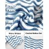 image:imageEXLURA Womens Crochet Tops Short Sleeve Knit Beach Sweater Hollow Out Swimsuit Cover Ups Striped Boho Cruise Vacation ShirtsBlue White