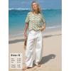 image:imageEXLURA Womens Crochet Tops Short Sleeve Knit Beach Sweater Hollow Out Swimsuit Cover Ups Striped Boho Cruise Vacation ShirtsGreen White