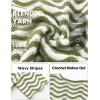 image:imageEXLURA Womens Crochet Tops Short Sleeve Knit Beach Sweater Hollow Out Swimsuit Cover Ups Striped Boho Cruise Vacation ShirtsGreen White