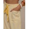 image:imageEXLURA Womens Faux Linen Striped Barrel Pants Comfy Drawstring Capri Pant with Pockets Summer Beach Vacation Lounge TrousersOrange