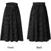 image:imageEXLURA Womens High Waist Polka Dot Pleated Maxi Long Skirt Floral Midi Swing Skirt Boho Beach Vacation Outfits with PocketsBlack