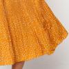 image:imageEXLURA Womens High Waist Polka Dot Pleated Maxi Long Skirt Floral Midi Swing Skirt Boho Beach Vacation Outfits with PocketsMustard Yellow