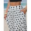 image:imageEXLURA Womens High Waist Polka Dot Pleated Maxi Long Skirt Floral Midi Swing Skirt Boho Beach Vacation Outfits with PocketsPolka Dots Black