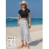 image:imageEXLURA Womens High Waist Polka Dot Pleated Maxi Long Skirt Floral Midi Swing Skirt Boho Beach Vacation Outfits with PocketsPolka Dots Black