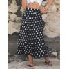 image:imageEXLURA Womens High Waist Polka Dot Pleated Maxi Long Skirt Floral Midi Swing Skirt Boho Beach Vacation Outfits with PocketsPolka Dots White