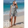 image:imageEXLURA Womens Summer 2 Piece Outfits Cotton Sleeveless Button Down Shirts Matching Shorts Sets Cruise Beach Vacation ResortBlack