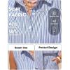 image:imageEXLURA Womens Summer 2 Piece Outfits Cotton Sleeveless Button Down Shirts Matching Shorts Sets Cruise Beach Vacation ResortBlue