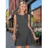 image:imageEXLURA Womens Summer Casual Cotton Gingham Dresses Back Elastic Waist Sleeveless Faux Linen Elegant Mini Short Beach DressBlack