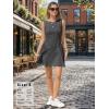 image:imageEXLURA Womens Summer Casual Cotton Gingham Dresses Back Elastic Waist Sleeveless Faux Linen Elegant Mini Short Beach DressBlack