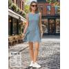 image:imageEXLURA Womens Summer Casual Cotton Gingham Dresses Back Elastic Waist Sleeveless Faux Linen Elegant Mini Short Beach DressBlue