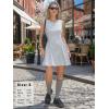 image:imageEXLURA Womens Summer Casual Cotton Gingham Dresses Back Elastic Waist Sleeveless Faux Linen Elegant Mini Short Beach DressWhite
