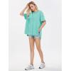 image:imageEXLURA Womens Summer Oversized T Shirts 2026 Casual Short Sleeve Loose Maternity Tops Crewneck Tunic Plus Gym Workout TopLake Blue Green