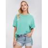 image:imageEXLURA Womens Summer Oversized T Shirts 2026 Casual Short Sleeve Loose Maternity Tops Crewneck Tunic Plus Gym Workout TopLake Blue Green