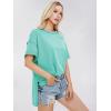 image:imageEXLURA Womens Summer Oversized T Shirts 2026 Casual Short Sleeve Loose Maternity Tops Crewneck Tunic Plus Gym Workout TopLake Blue Green