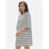 image:imageEXLURA Womens Summer T Shirt Dress Casual Short Sleeve Loose Striped Mini Dresses 2026 Vacation Beach Sundress PocketsWhite Black
