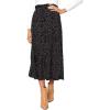 image:imageEXLURA Womens High Waist Polka Dot Pleated Maxi Long Skirt Floral Midi Swing Skirt Boho Beach Vacation Outfits with PocketsBlack